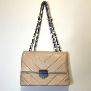 FAUX LEATHER BEIGE CROSS/SHOULDER BAG